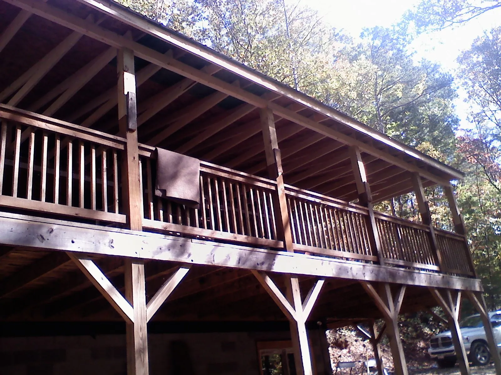 Timber framing under a new elevated porch and deck — Roof Leak Repair in Long Pond by Roofing Brothers